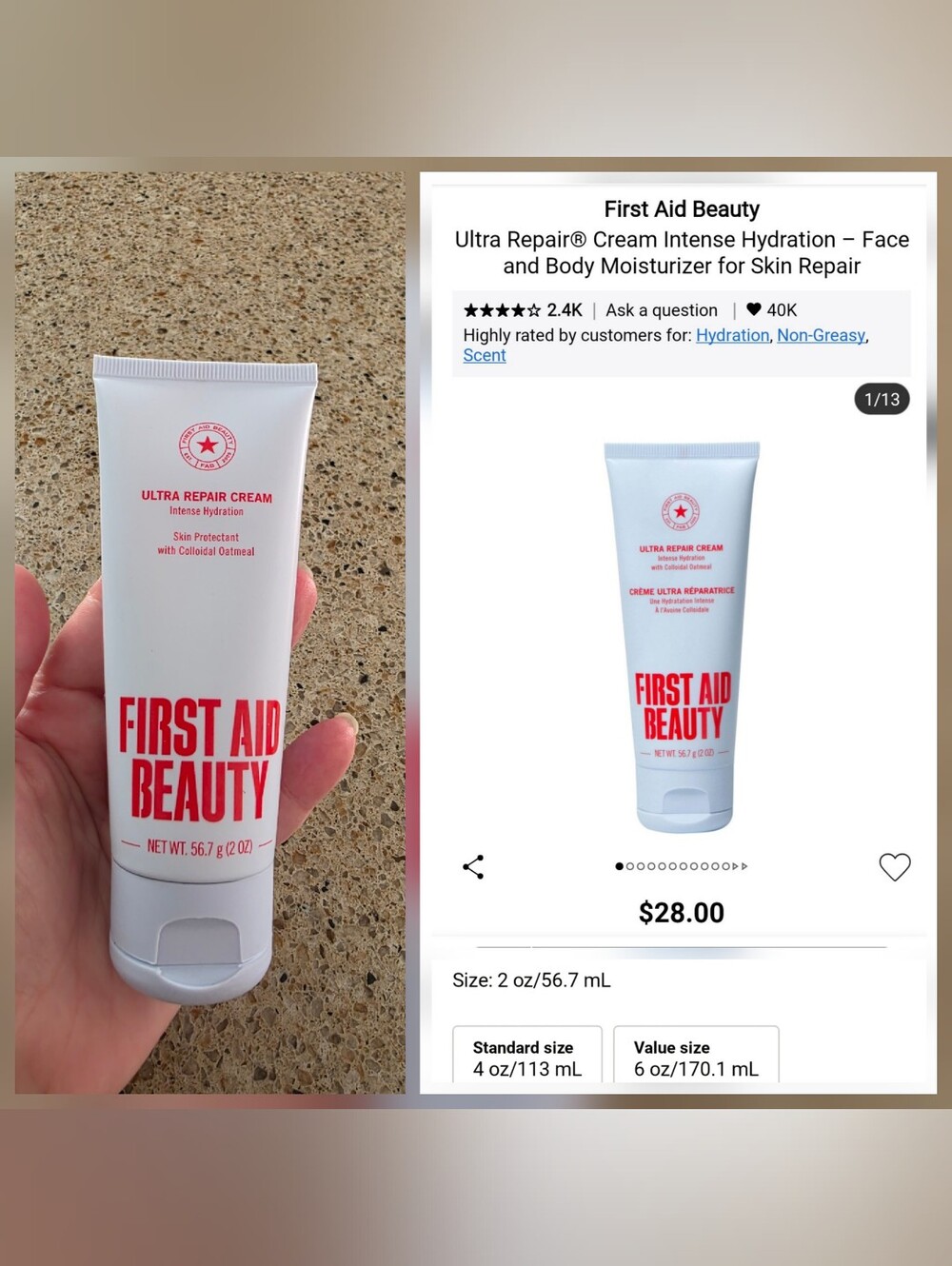 First Aid Beauty Ultra Repair Cream